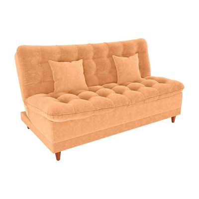 Sofá Cama 3 Lugares Casal Confortável 1,85 Larg Duda Matrix Boucle Mostarda