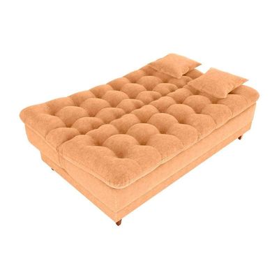 Sofá Cama 3 Lugares Casal Confortável 1,85 Larg Duda Matrix Boucle Mostarda