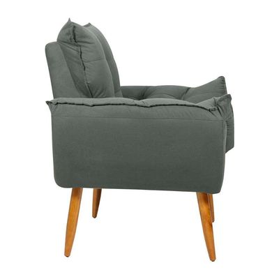 Poltrona Opala Tokio Para Descanço Confortável Toquio Matrix Suede Cinza