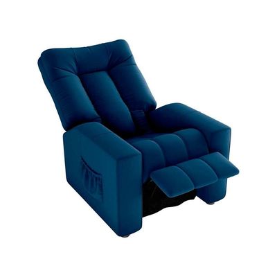 Poltrona Do Papai Reclinável Pallas Matrix Veludo Azul
