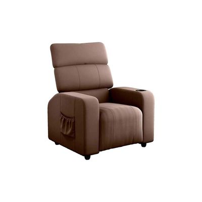 Poltrona Do Papai Reclinável Com Porta Copos Pulse Matrix Veludo Marrom