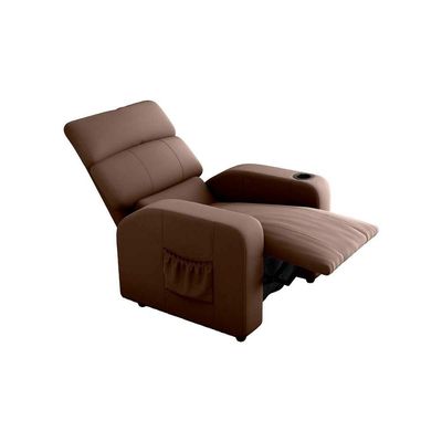 Poltrona Do Papai Reclinável Com Porta Copos Pulse Matrix Veludo Marrom