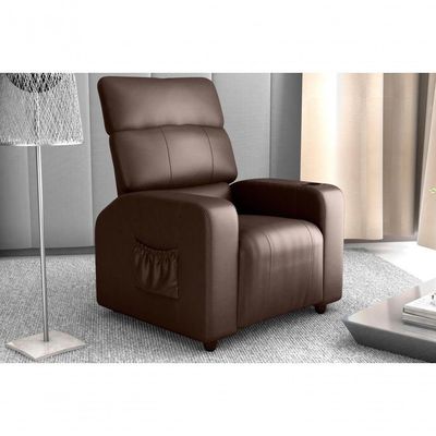 Poltrona Do Papai Reclinável Com Porta Copos Pulse Matrix Sintetico Marrom