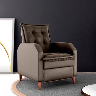 Poltrona Amamentação Luxo Reclinável Com Assento Confortável Yaris Matrix Veludo Turkey Marrom
