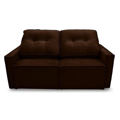 Sofá Retrátil Reclinável 2 Lugares Para Sala Suede ávila Marrom
