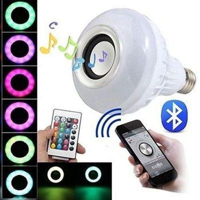 Lâmpada Led Rgb Musical 3w Com Alto Falante Controle Remoto
