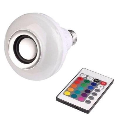Lâmpada Led Rgb Musical 3w Com Alto Falante Controle Remoto