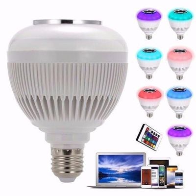 Lâmpada Led Rgb Musical 3w Com Alto Falante Controle Remoto