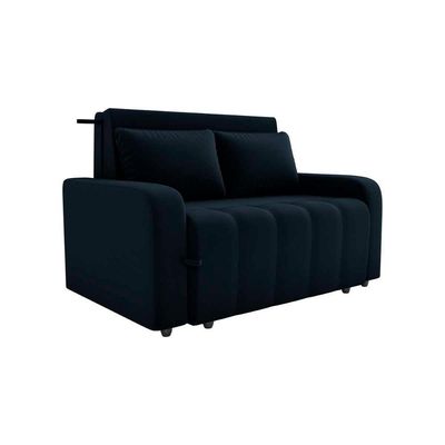 Sofá Cama Compacto 2 Lugares 1,38 Larg Amora New Matrix Veludo Preto