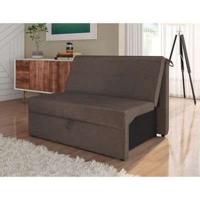 Sofá Cama 2 Lugares Compacro Sem Braço 115 Larg Malu Matrix Suede Capuccino