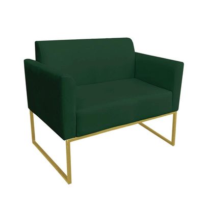 Kit 1 Namoradeira e 1 Poltrona Marisa Suede Verde Drossi