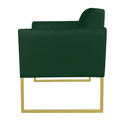 Kit 1 Namoradeira e 1 Poltrona Marisa Suede Verde Drossi