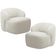 Kit 02 Poltronas Decorativa Fixa Orgânica Para Sala Living Barolo L06 Bouclê Off White - Gtdnexxus