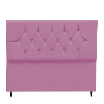 Cabeceira Cama Box Solteiro 90 Cm Aurora Suede Rosa