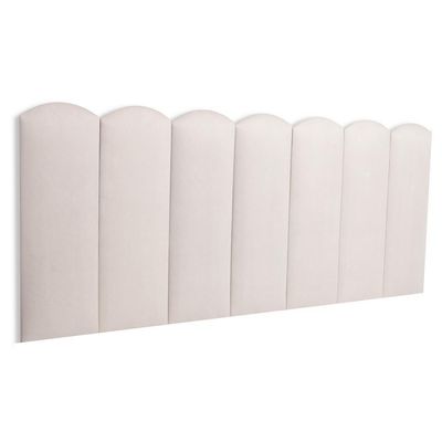 Cabeceira Casal Kit 7 Placas Modelo Nuvem - Suede Creme / Off White