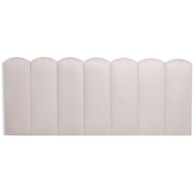 Cabeceira Casal Kit 7 Placas Modelo Nuvem - Suede Creme / Off White