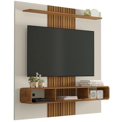 Painel Suspenso Tv 65 Pol 159 Cm Lisboa Bechara Off White Naturalle