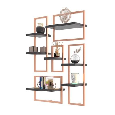 Lego De 7 Prateleiras Industrial Preto-cobre