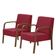 Kit 2 Poltronas 1 Lugar Jade Braço Madeira Vermelho