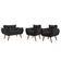Conjunto Poltrona PÉs Madeira Opalla Suede Preta