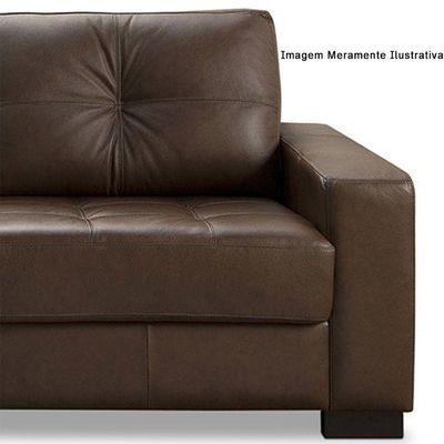 Sofá 3 Lugares Milão 200cm Couro Caramelo