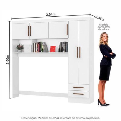 Guarda Roupa Modulado Com Cama Paris 5 Portas 2 Gavetas