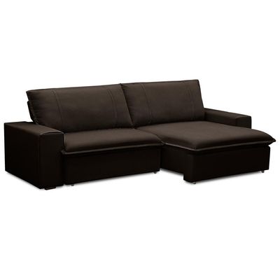 Sofá Retrátil Reclinável Para Sala 3 Lugares 210cm Varsov F04 Veludo Marrom Escuro - Lyam Decor