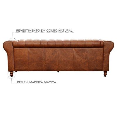 Sofá 2 Lugares 200cm Couro Mel