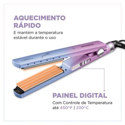 Prancha Alisadora By Juliette Mondial Azul e Rosa 60W P-JU-03 Bivolt