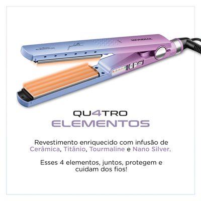 Prancha Alisadora By Juliette Mondial Azul e Rosa 60W P-JU-03 Bivolt