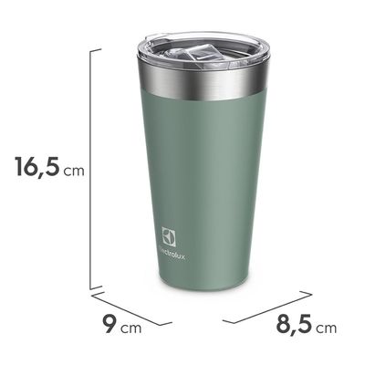 Copo Térmico Electrolux 560ml Verde Sense com Tampa Hermetica Não se aplica