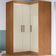 Guarda Roupas Modulado De Canto Madrid Com 3 Portas Maxel Madeirado/off White
