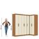 Guarda Roupas Modulado De Canto Madrid Com 7 Portas Branco Maxel Madeirado/off White
