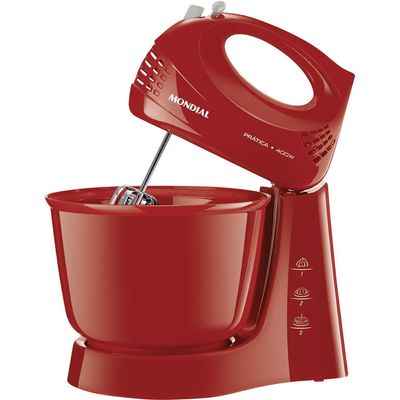 Batedeira de Mesa Mondial Pratica B44R 400W 3 Velocidades Vermelha 127V 127V