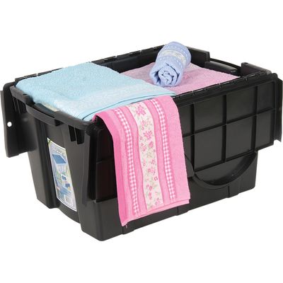 Organizador com Tampa 56L São Bernardo Preto Preta