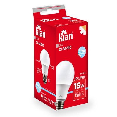 Lâmpada Led 15W Kian Branca Bivolt Bivolt