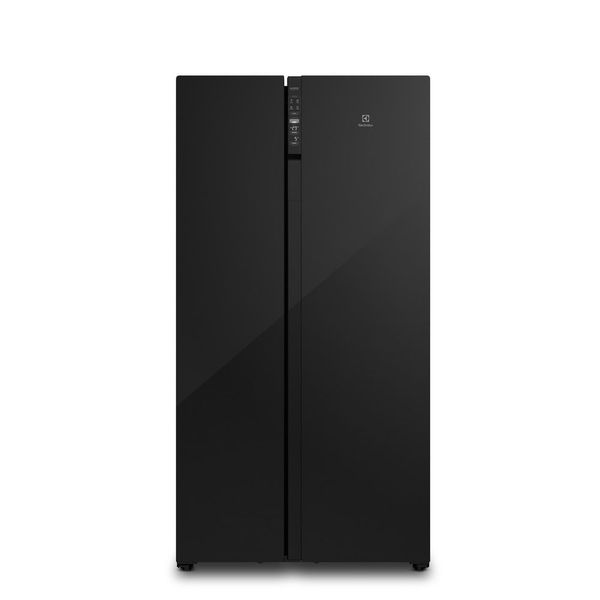 Geladeira Electrolux Frost Free Inverter 531L Efficient AutoSense Side by Side Vidro Preto (ES5GB) 220V