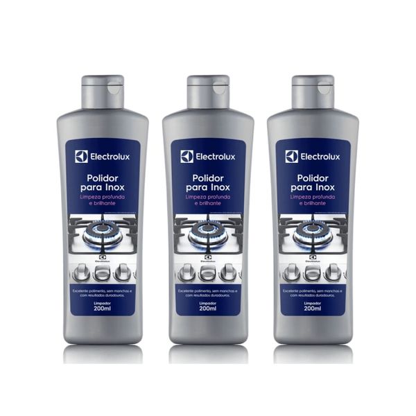 Kit Polidor para Inox Electrolux 200ml 3 unidades Não se aplica Kit Polidor para Inox Electrolux 200ml 3 unidades Não se aplica