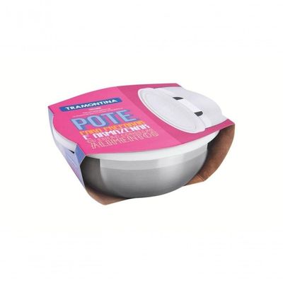 Pote Tramontina Freezinox Redondo Em Inox Com Tampa Plástica 1,6 Litros