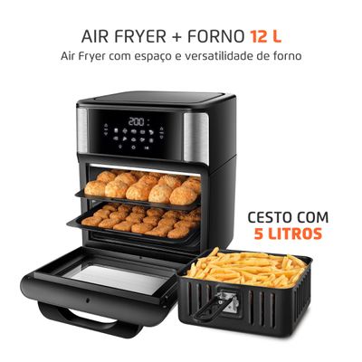 Fritadeira Air Fryer Forno Oven 12L Mondial Preto e Inox0W AFON-12L-BI 127V