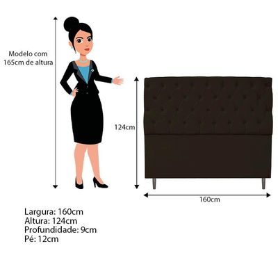 Cabeceira Queen 160 cm Estofada Liverpool Corano Marrom