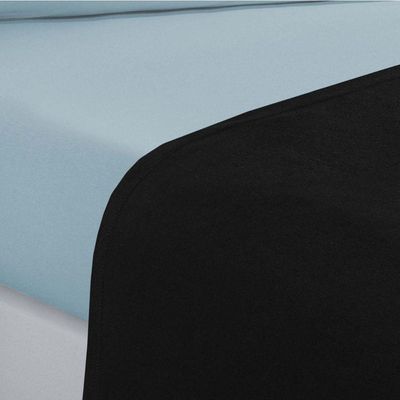 Jogo De Cama Malha Lençol 100% Algodão Gran Moratta 4 Peças King - Preto-azul Bebê