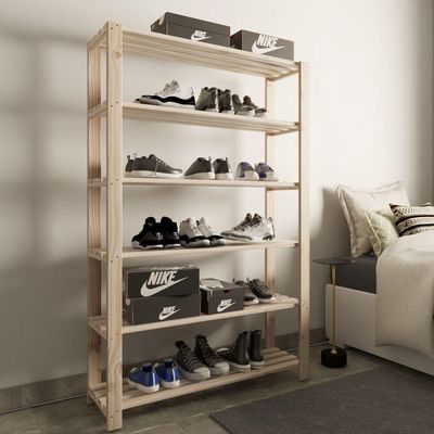 Arara De Roupas E Estante Reforçada De Sala Minimalista Conjunto