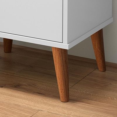 Mesa De Cabeceira Wood - Mdp 3 Gavetas Pés Madeira Maciça Branco - Ej Móveis