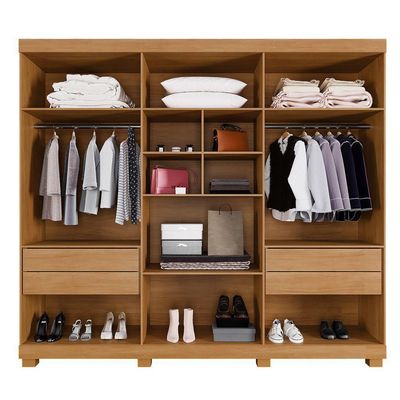 Guarda Roupa New Master 6 Portas 4 Gavetas 10 Prateleiras Cinamomo