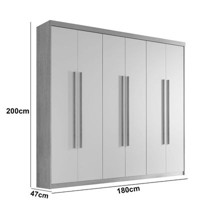 Guarda Roupa Casal Heros 6 Portas E 2 Gavetas Moderna Imbuia/off White
