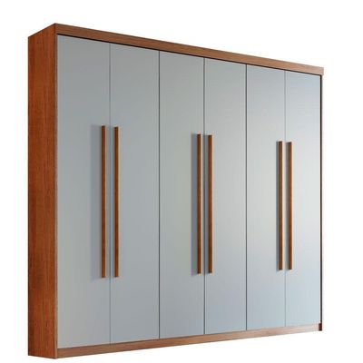Guarda Roupa Casal Heros 6 Portas E 2 Gavetas Moderna Imbuia/off White