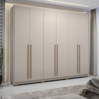 Guarda Roupa Casal 6 Portas 3 Gavetas Dubai Majestic - Fendi Fendi