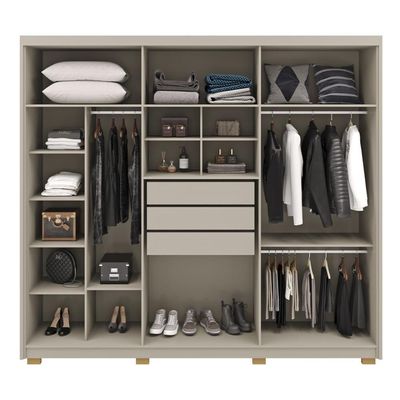 Guarda Roupa Casal 6 Portas 3 Gavetas Dubai Majestic - Fendi Fendi