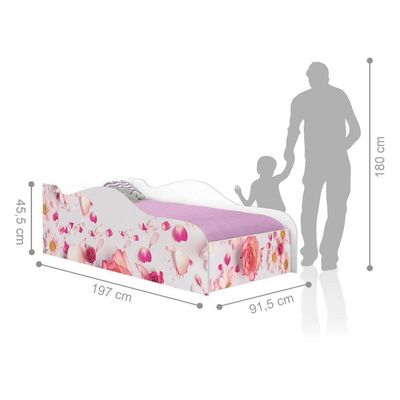 Cama Fun Rosas Solteiro Com Colchão